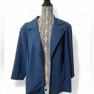 NYC Navy Open-Front Blazer Jacket